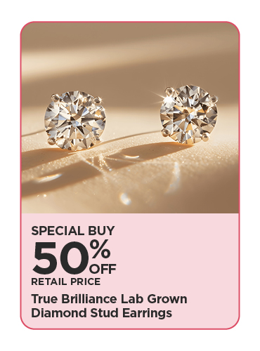 50% Off Retail Price True Brilliance Lab Grown Diamond Stud Earrings