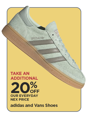 Take An Additional 20% Off Our Everyday NEX Price Nike, adidas, and Vans Shoes