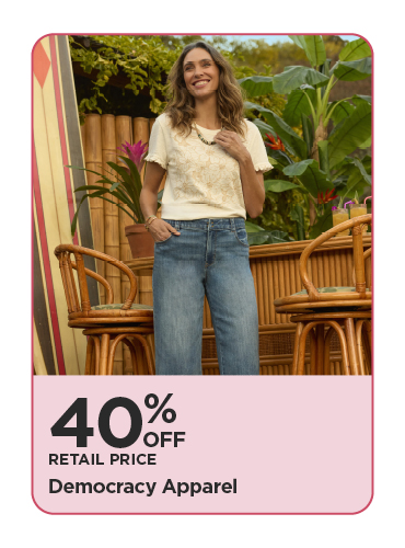 40% Off Retail Price Democracy Apparel