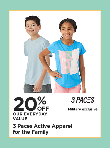 20% Off Our Everyday Value 3 Paces Active Apparel for the Family