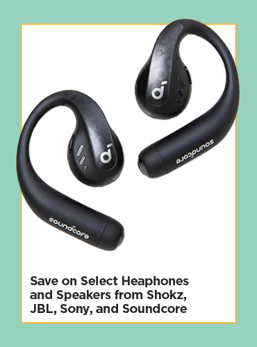 Save on Select Heaphones and Speakers from Shokz, JBL, Sony, and Soundcore