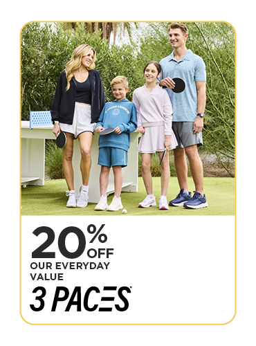 20% Off Our Everyday Value 3 Paces