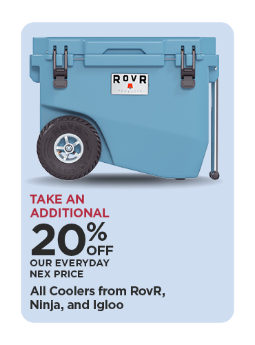 Take An Additional 20% Off Our Everyday NEX Price All Coolers from RovR, Ninja, and Igloo
