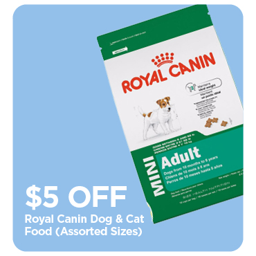 $5 Off Royal Canin Dog & Cat Food
