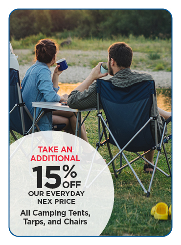 15% Off All Camping Tents & Chairs