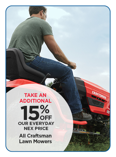 15% Off All Craftsman Lawn Mowers