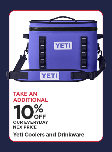 Take An Additional 10% Off Our Everyday NEX Price Yeti Coolers and Drinkware