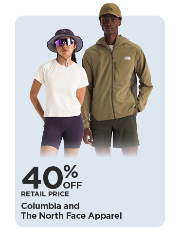 40% Off Retail Price Columbia and The North Face Apparel
