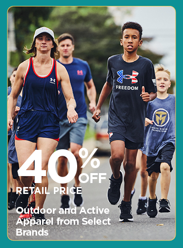 40% Off Retail Price Outdoor and Active Apparel from Select Brands