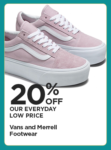 20% Off Everyday Low Price Vans and Merrell Footwear