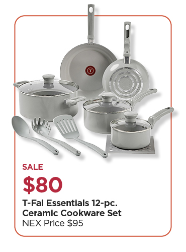 T-Fal Essentials 12-pc. Ceramic Cookware Set