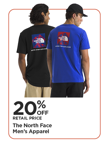 20% Off Retail Price The North Face Men's Apparel