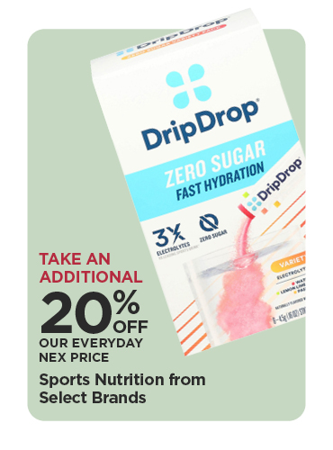 Take An Additional 20% Off Our Everyday NEX Price Sports Nutrition from Select Brands
