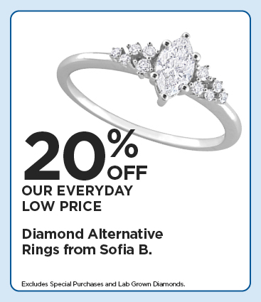 20% Off Everyday Low Price Diamond Alternative Rings from Sofia B