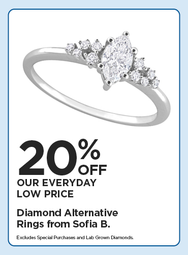 20% Off Everyday Low Price Diamond Alternative Rings from Sofia B