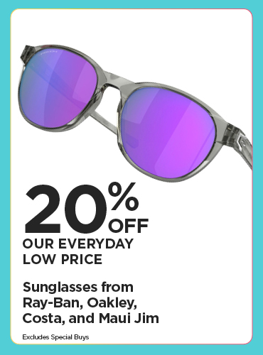 20% Off Our Everyday Low Price Sunglasses from Ray-Ban, Oakley, Costa, and Maui Jim