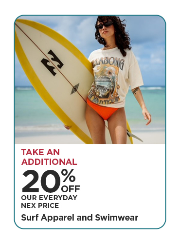 20% Off Retail Price Surf Apparel and Swimwear