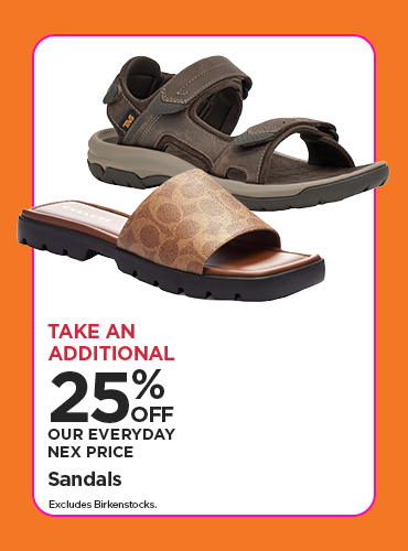 Take An Additional 25% Off Our Everyday NEX Price Sandals