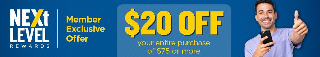 $20 off $75 NEXt Level Rewards coupon