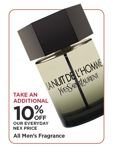 Take An Additional 10% Off Our Everyday NEX Price All Men's Fragrance