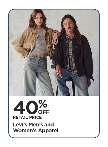 40% Off Retail Price Levi's Men's and Women's Apparel