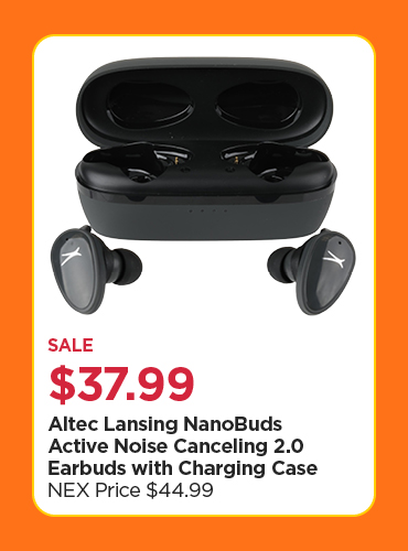 Sale $37.99 Altec Lansing NanoBuds Active Noise Canceling 2.0 Earbuds with Charging Case