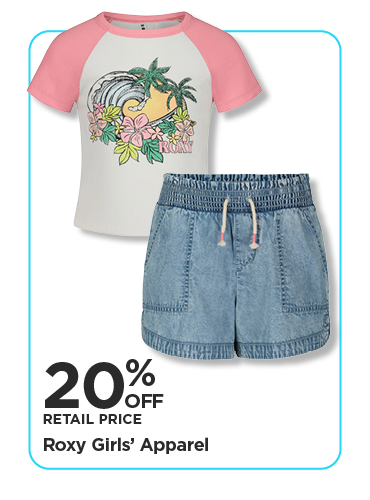 20% Off Retail Price Roxy Girls' Apparel