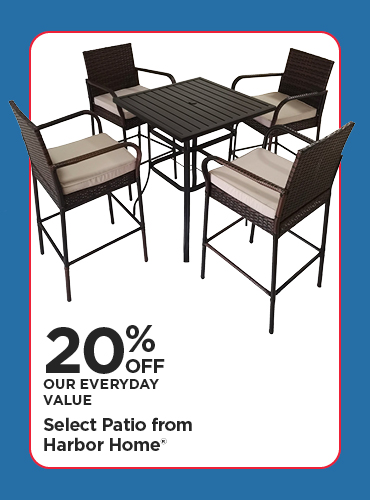 20% Off Our Everyday NEX Price Select Patio from Harbor Home