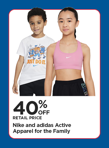 40% Off Retail Price Nike and adidas Active Apparel for the Family