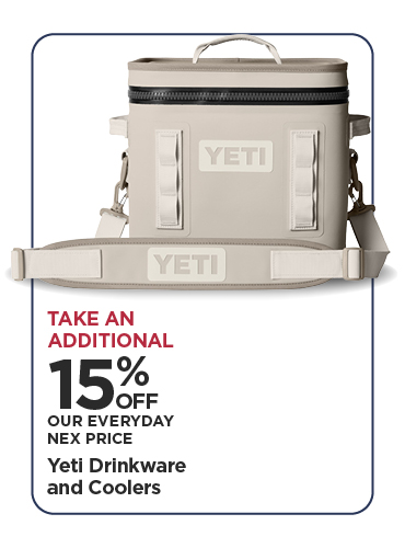 Take An Additional 15% Off Our Everyday NEX Price Yeti Drinkware and Coolers