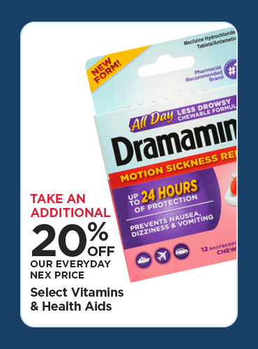 Take An Additional 20% Off Retail Price Select Vitamins & Health Aids