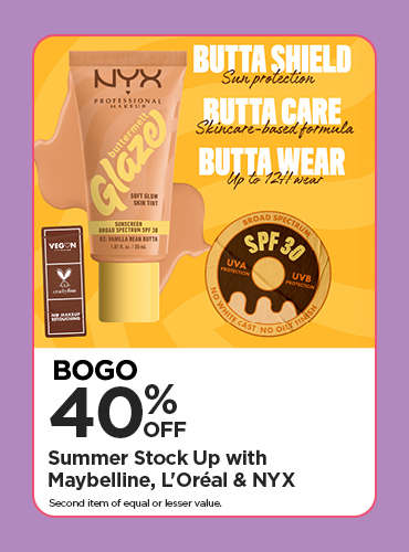 BOGO 40% Summer Stock Up with Maybelline, L'Oréal & NYX