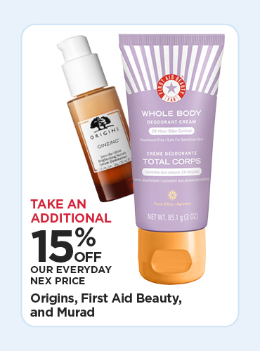 Take An Additional 15% Off Origins, First Aid Beauty,  & Murad