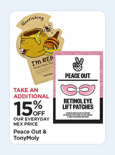 Take An Additional 15% Off Peace Out & TonyMoly