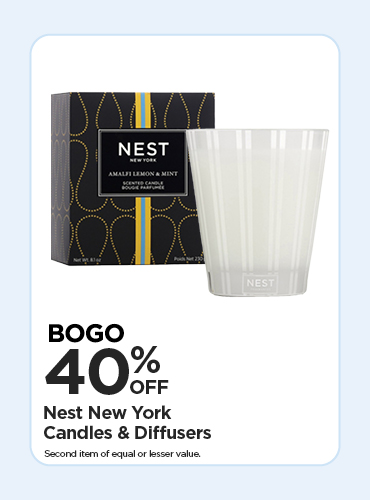 BOGO 40% Off Nest New York Candles & Diffussers