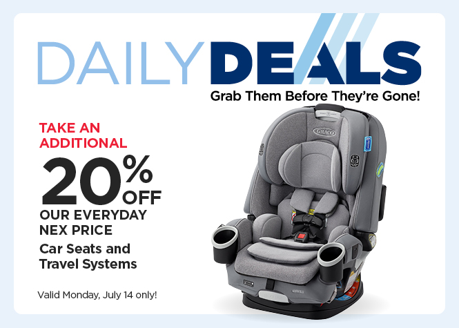 20% off Car Seats and Travel Systems