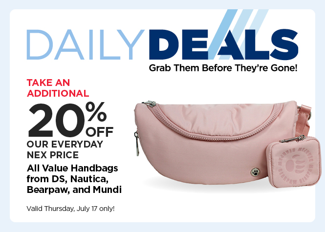 50% Off EDLP Value Handbags DS, Nautica, Bearpaw, Mundi