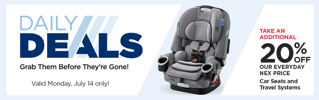 20% off Car Seats and Travel Systems