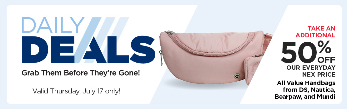 50% Off EDLP Value Handbags DS, Nautica, Bearpaw, Mundi