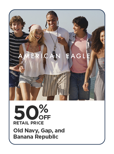 50% Old Navy, Gap, and Banana Republic