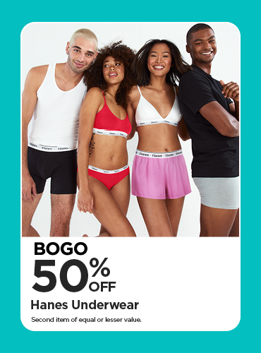 BOGO 50% Hanes Underwear