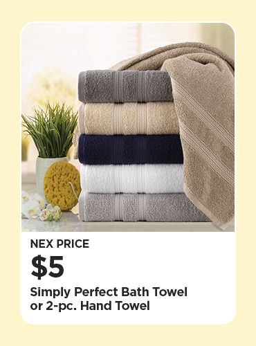 $5 Simply Perfect Bath Towel or 2-pc. Hand Towel