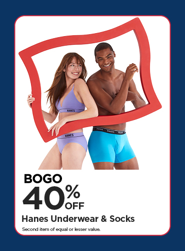 BOGO 40% Hanes Underwear & Socks