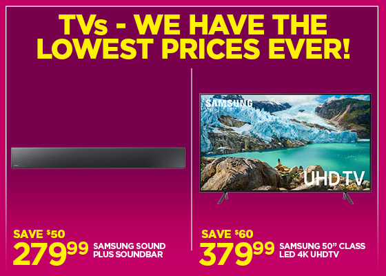 Lowest Prices on TVs