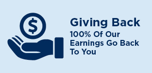 100% Of Our Earnings Back to You