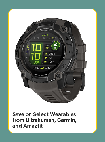 Save on Select Wearables from Ultrahuman, Garmin, and Amazfit