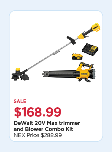 $120 Off DeWalt 20V Max trimmer and Blower Combo Kit