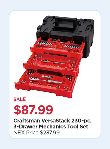 $150 Off Craftsman Versastack 230-pc. 3-Drawer Mechanics Tool Set
