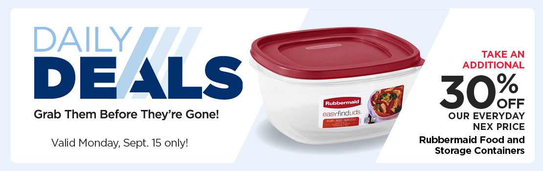 Take an Additional 30% off Rubbermaid Food and Storage Containers