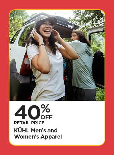40% Off Retail Price KÜHL Men's and Women's Apparel